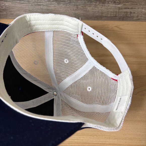 Atlanta Braves Hat Cap Snapback Blue MLB Baseball Stripe Size S/M - Picture 8 of 9